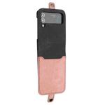For Samsung Galaxy Z Flip 4 5G Side Buckle Double Fold Leather Phone Case(Pink)