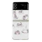For Samsung Galaxy Z Flip 4 5G Foldable Colored Drawing PC Phone Case(Cats)
