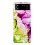 For Samsung Galaxy Z Flip 3 5G Foldable Colored Drawing PC Phone Case(Two Color Marble)