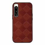 For Sony Xperia 5 IV Weave Plaid PU Phone Case(Brown)