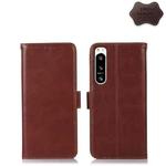For Sony Xperia 5 IV Crazy Horse Top Layer Cowhide Leather Phone Case(Brown)