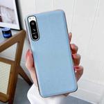 For Sony Xperia 5 IV Waves Series Nano Electroplating Genuine Leather Phone Case(Blue)