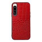 For Sony Xperia 5 IV Crocodile Texture Genuine Leather Phone Case(Red)