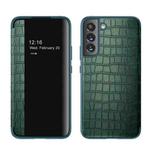 For Samsung Galaxy S23+ 5G Crocodile Texture Window View Leather Phone Case(Green)