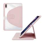 For Huawei MatePad 10.4 Acrylic 360 Degree Rotation Holder Tablet Leather Case(Baby Pink)