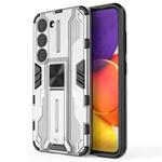 For Samsung Galaxy S23 5G Supersonic PC + TPU Shock-proof Phone Case with Holder(Silver)
