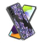 For Samsung Galaxy S23+ 5G Laser IMD Pattern TPU Phone Case(Purple Flower)