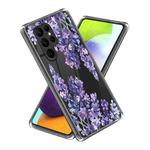 For Samsung Galaxy S23 Ultra 5G Laser IMD Pattern TPU Phone Case(Purple Flower)