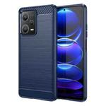 For Xiaomi Redmi Note 12 Explorer Brushed Texture Carbon Fiber TPU Case(Navy Blue)