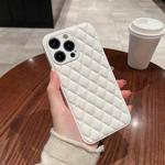 For iPhone 14 Rhombic Texture Lambskin Phone Case(White)