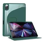 For Honor Tablet V7 Pro Acrylic 360 Degree Rotation Holder Tablet Leather Case(Emerald Green)