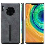 For Huawei Mate 30 Pro Denior DV Elastic Card PU Back Cover Phone Case(Grey)