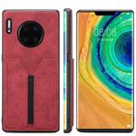 For Huawei Mate 30 Pro Denior DV Elastic Card PU Back Cover Phone Case(Red)