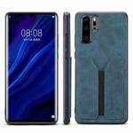 For Huawei P30 Pro Denior DV Elastic Card PU Back Cover Phone Case(Blue)