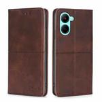 For Realme C33 4G Cow Texture Magnetic Leather Phone Case(Dark Brown)