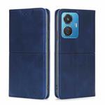 For vivo T1 Snapdragon 680/iQOO Z6 44W Cow Texture Magnetic Leather Phone Case(Blue)