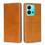 For vivo V25 5G/V25e 5G Cow Texture Magnetic Leather Phone Case(Light Brown)