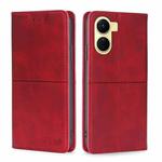 For vivo Y16 4G/Y02s 4G Cow Texture Magnetic Leather Phone Case(Red)