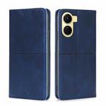 For vivo Y16 4G/Y02s 4G Cow Texture Magnetic Leather Phone Case(Blue)