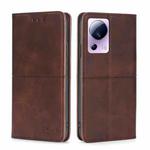 For Xiaomi Civi 2 5G Cow Texture Magnetic Leather Phone Case(Dark Brown)