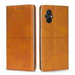 For Xiaomi Poco M5 4G Cow Texture Magnetic Leather Phone Case(Light Brown)