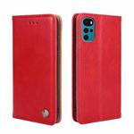 For Motorola Moto E32 India/E22s 4G Global Non-Magnetic Retro Texture Flip Leather Phone Case(Red)