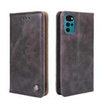 For Motorola Moto E32 India/E22s 4G Global Non-Magnetic Retro Texture Flip Leather Phone Case(Grey)