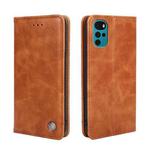 For Motorola Moto E32 India/E22s 4G Global Non-Magnetic Retro Texture Flip Leather Phone Case(Brown)