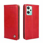 For OPPO K10x 5G Non-Magnetic Retro Texture Flip Leather Phone Case(Red)