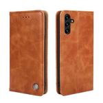 For Samsung Galaxy A04s Non-Magnetic Retro Texture Flip Leather Phone Case(Brown)