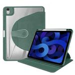 For iPad Pro 12.9 2022 / 2021 / 2020 / 2018 Acrylic 360 Degree Rotation Holder Tablet Leather Case(Emerald Green)