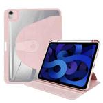 For iPad Pro 11 2022/2021/2020/2018 / Air5 2022/Air4 2020 Acrylic 360 Degree Rotation Holder Tablet Leather Case(Baby Pink)