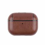 For AirPods Pro 2 Wireless Earphone Leather Shockproof Protective Case(Dark Brown)