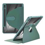 For Samsung Galaxy Tab S8 Ultra Acrylic 360 Degree Rotation Holder Tablet Leather Case(Emerald Green)