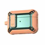 For AirPods Pro 2 Bumblebee Wireless Earphones Silicone Case with Switch & Lanyard Hole(Orange Green)
