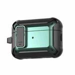 For AirPods Pro 2 Bumblebee Wireless Earphones Silicone Case with Switch & Lanyard Hole(Black Green)