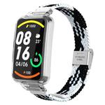 For Xiaomi Mi Band 7 Pro Braided Nylon Buckle Integrated Watch Band(Black White)