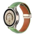For Samsung Galaxy Watch 5 Folding Buckle Genuine Leather Watch Band(Green)