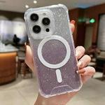 For iPhone 12 Pro Max MagSafe Gradient Color Glitter Acrylic Shockproof Phone Case(Dark Purple)