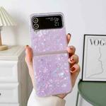 For Samsung Galaxy Z Flip3 5G Shell Pattern Glitter Shockproof Phone Case(Purple)