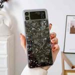 For Samsung Galaxy Z Flip4 Shell Pattern Glitter Shockproof Phone Case(Black)