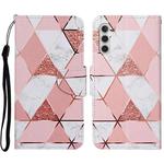 For Samsung Galaxy A14 5G Colored Drawing Pattern Leather Phone Case(Marble)
