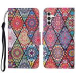 For Samsung Galaxy A14 5G Colored Drawing Pattern Leather Phone Case(Diamond Totem)