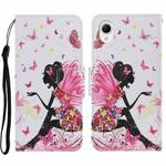 For Samsung Galaxy A23e Colored Drawing Pattern Leather Phone Case(Dancing Girl)