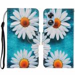 For OPPO A17 Colored Drawing Pattern Leather Phone Case(Daisy)