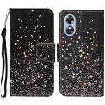 For OPPO A17 Colored Drawing Pattern Leather Phone Case(Black Pentagram)