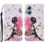 For OPPO A17 Colored Drawing Pattern Leather Phone Case(Dancing Girl)