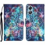 For OPPO A17 Colored Drawing Pattern Leather Phone Case(Star Mandala)