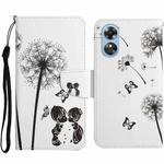 For OPPO A17 Colored Drawing Pattern Leather Phone Case(Dandelion)