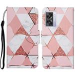 For OPPO A57 2022 Colored Drawing Pattern Leather Phone Case(Marble)